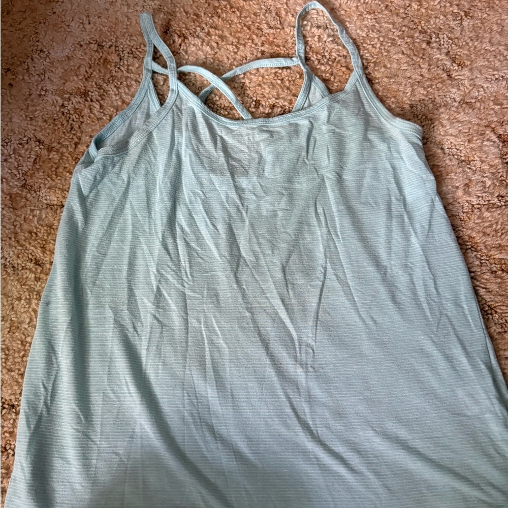 Blue and White striped Tank Top